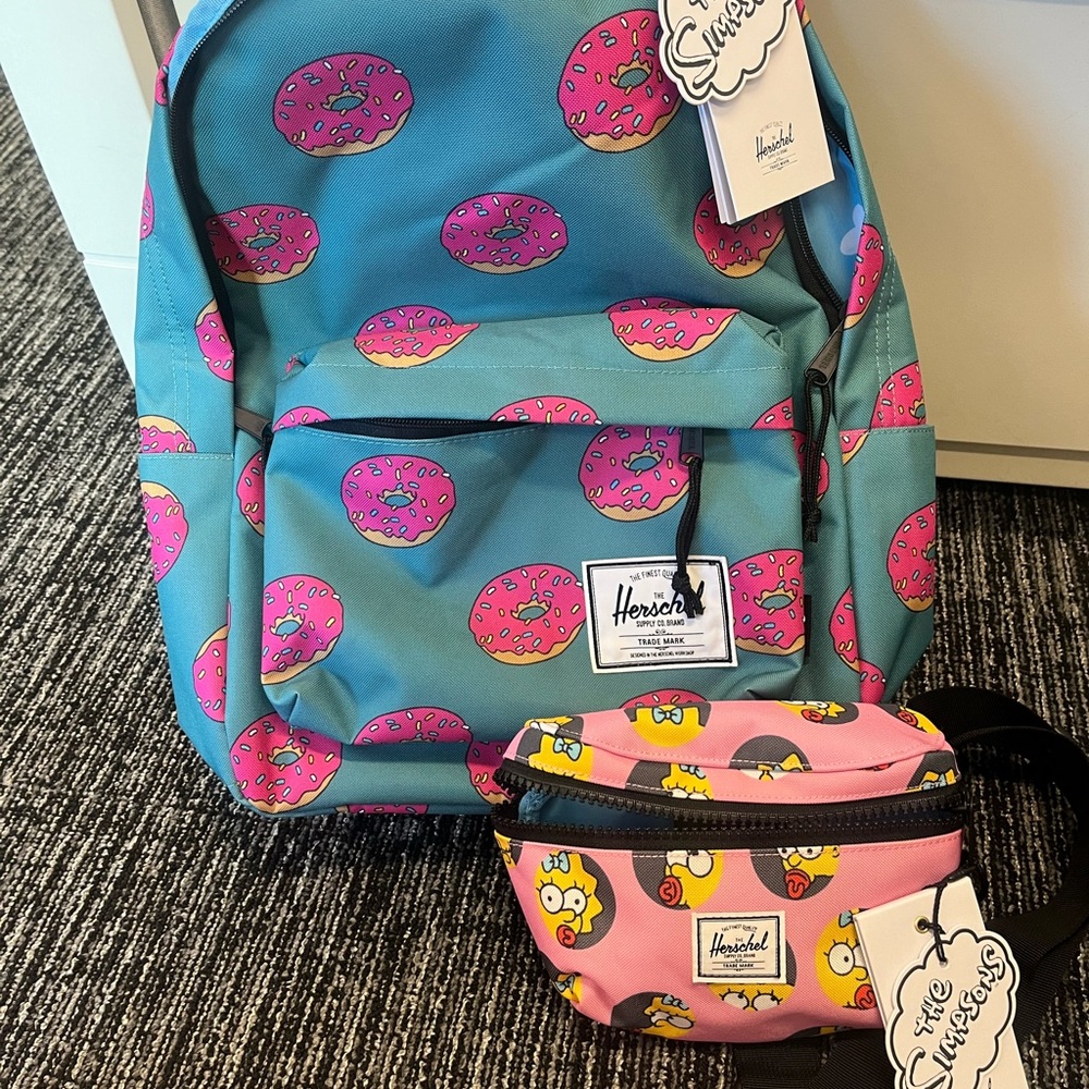 NWT The Simpsons x Herschel Limited Edition Backpack & Fanny Pack Set